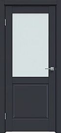Дверь межкомнатная "Design-629" Дарк блю стекло Сатинат белый