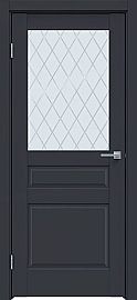 Дверь межкомнатная "Design-633" Дарк блю стекло Ромб
