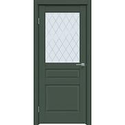 Дверь межкомнатная "Design-633" Дарк грин стекло Ромб