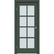Дверь межкомнатная "Design-636" Дарк грин стекло Сатинат белый