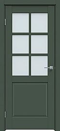 Дверь межкомнатная "Design-638" Дарк грин стекло Сатинат белый