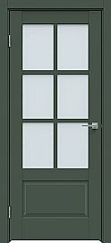 Дверь межкомнатная "Design-640" Дарк грин стекло Сатинат белый
