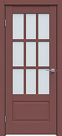 Дверь межкомнатная "Design-641" Лофт ред стекло Сатинат белый