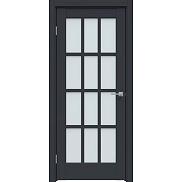Дверь межкомнатная "Design-642" Дарк блю стекло Сатинат белый