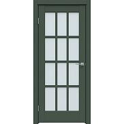 Дверь межкомнатная "Design-642" Дарк грин стекло Сатинат белый
