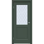 Дверь межкомнатная "Design-657" Дарк грин, стекло Ромб