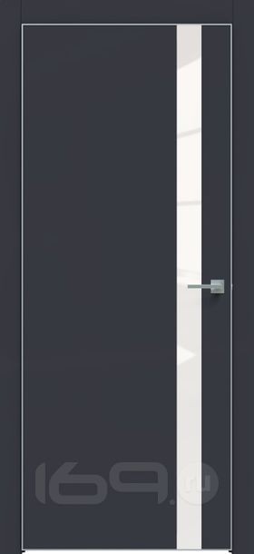 ДП Design-702 Дарк блю, Лакобель белый, кромка-матовый хром 200*80