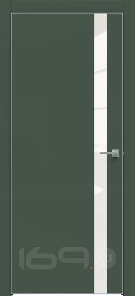 ДП Design-702 Дарк грин, Лакобель белый 200*80, кромка-матовый хром