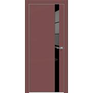 Дверь межкомнатная "Design-702" Лофт ред, вставка Лакобель черный, кромка-матовый хром