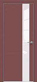 Дверь межкомнатная  "Design-703" Лофт ред стекло Лакобель белый, кромка-матовый хром