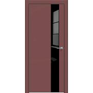 Дверь межкомнатная "Design-703" Лофт ред, вставка Лакобель чёрный, кромка-чёрная матовая