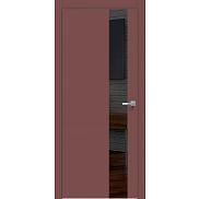 Дверь межкомнатная "Design-703" Лофт ред, вставка Лакобель чёрный, кромка-ABS