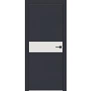 Дверь межкомнатная "Design-707" Дарк блю, вставка Белоснежно матовая, кромка-чёрная матовая