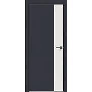 Дверь межкомнатная "Design-708" Дарк блю, вставка Белоснежно матовая, кромка-чёрная матовая
