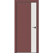 Дверь межкомнатная "Design-708" Лофт ред, вставка Белоснежно матовая, кромка-чёрная матовая