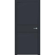 Дверь межкомнатная Design-710 ПВХ Дарк блю, глухая, кромка матовая черная, каркасно-щитовая