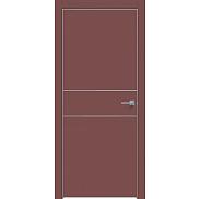 Дверь межкомнатная Design-710 ПВХ Лофт ред, глухая, кромка матовый хром, каркасно-щитовая