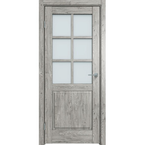Дверь межкомнатная Future-638 ПВХ Дуб винчестер серый, остекленная, сатинат белый, царговая