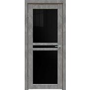 Дверь межкомнатная "Future-506" Бетон темно-серый, стекло Лакобель чёрное