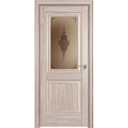 Дверь межкомнатная Future-587 ПВХ, Дуб анкор, остекленная, сатин бронза бронзовый пигмент, царговая