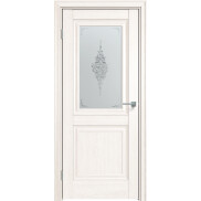 Дверь межкомнатная Future-587 ПВХ, Дуб арктик, остекленная, сатин белый лак прозрачный, царговая