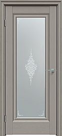 Дверь межкомнатная "Future-591" Дуб Серена каменно-серый, стекло Сатин белый лак перламутр