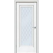 Дверь межкомнатная "Future-591" Дуб серена белый кристалл, стекло Ромб