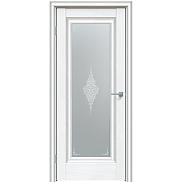 Дверь межкомнатная "Future-591" Дуб серена белый кристалл, стекло Сатин белый лак перламутр