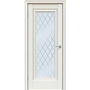 Дверь межкомнатная "Future-591" Мелинга белая, стекло Ромб