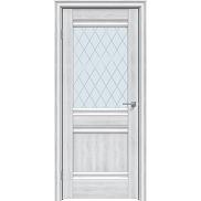 Дверь межкомнатная "Future-593" Дуб патина серый, стекло Ромб