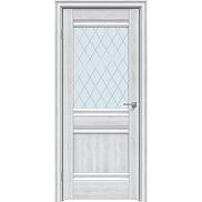 Дверь межкомнатная Future-593 ПВХ Дуб патина серый, остекленная, ромб, кромка нет, царговая