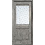 Дверь межкомнатная Future-593 ПВХ, Дуб винчестер серый, остекленная, ромб, царговая