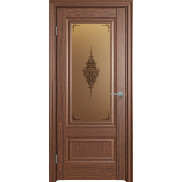 Дверь межкомнатная Future-599 ПВХ, Береза мореная, остекленная, сатин бронза бронзовый пигмент, царговая