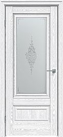 Дверь межкомнатная "Future-599" Дуб патина серый, стекло Сатин белый лак прозрачный