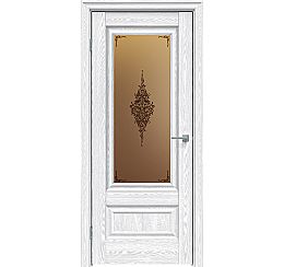 Дверь межкомнатная "Future-599" Дуб патина серый, стекло Сатин бронза бронзовый пигмент