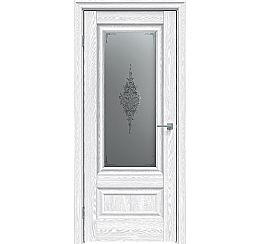 Дверь межкомнатная "Future-599" Дуб патина серый, стекло Сатин графит лак прозрачный