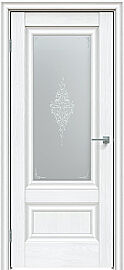 Дверь межкомнатная "Future-599" Дуб серена белый кристалл, стекло  Сатин белый лак перламутр