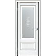 Дверь межкомнатная "Future-599" Дуб серена белый кристалл, стекло  Сатин белый лак перламутр