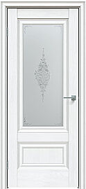 Дверь межкомнатная "Future-599" Дуб серена белый кристалл, стекло Сатин белый лак прозрачный