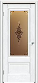 Дверь межкомнатная "Future-599" Дуб серена белый кристалл, стекло Сатин бронза бронзовый пигмент