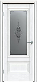 Дверь межкомнатная "Future-599" Дуб серена белый кристалл, стекло Сатин графит лак прозрачный