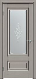 Дверь межкомнатная "Future-599" Дуб Серена каменно-серый, стекло  Сатин белый лак перламутр