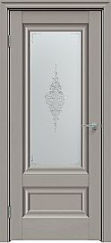 Дверь межкомнатная "Future-599" Дуб Серена каменно-серый, стекло Сатин белый лак прозрачный
