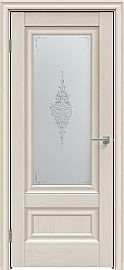 Дверь межкомнатная "Future-599" Дуб Серена керамика, стекло Сатин белый лак прозрачный