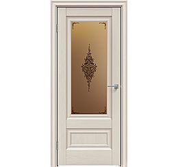 Дверь межкомнатная "Future-599" Дуб Серена керамика, стекло Сатин бронза бронзовый пигмент
