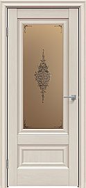 Дверь межкомнатная "Future-599" Дуб Серена керамика, стекло Сатин бронза лак прозрачный