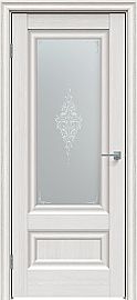 Дверь межкомнатная "Future-599" Дуб Серена светло-серый, стекло  Сатин белый лак перламутр