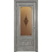 Дверь межкомнатная "Future-599" Дуб винчестер серый, стекло Сатин бронза бронзовый пигмент