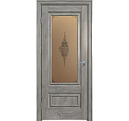 Дверь межкомнатная "Future-599" Дуб винчестер серый, стекло Сатин бронза лак прозрачный