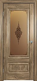 Дверь межкомнатная "Future-599" Дуб Винчестер трюфель, стекло Сатин бронза бронзовый пигмент